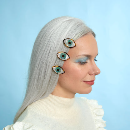 Barrette Oeil - Bleu