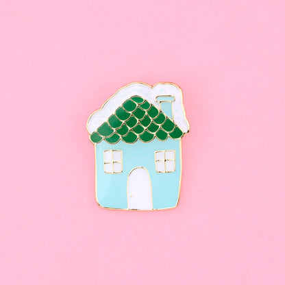 Snowy House Pin