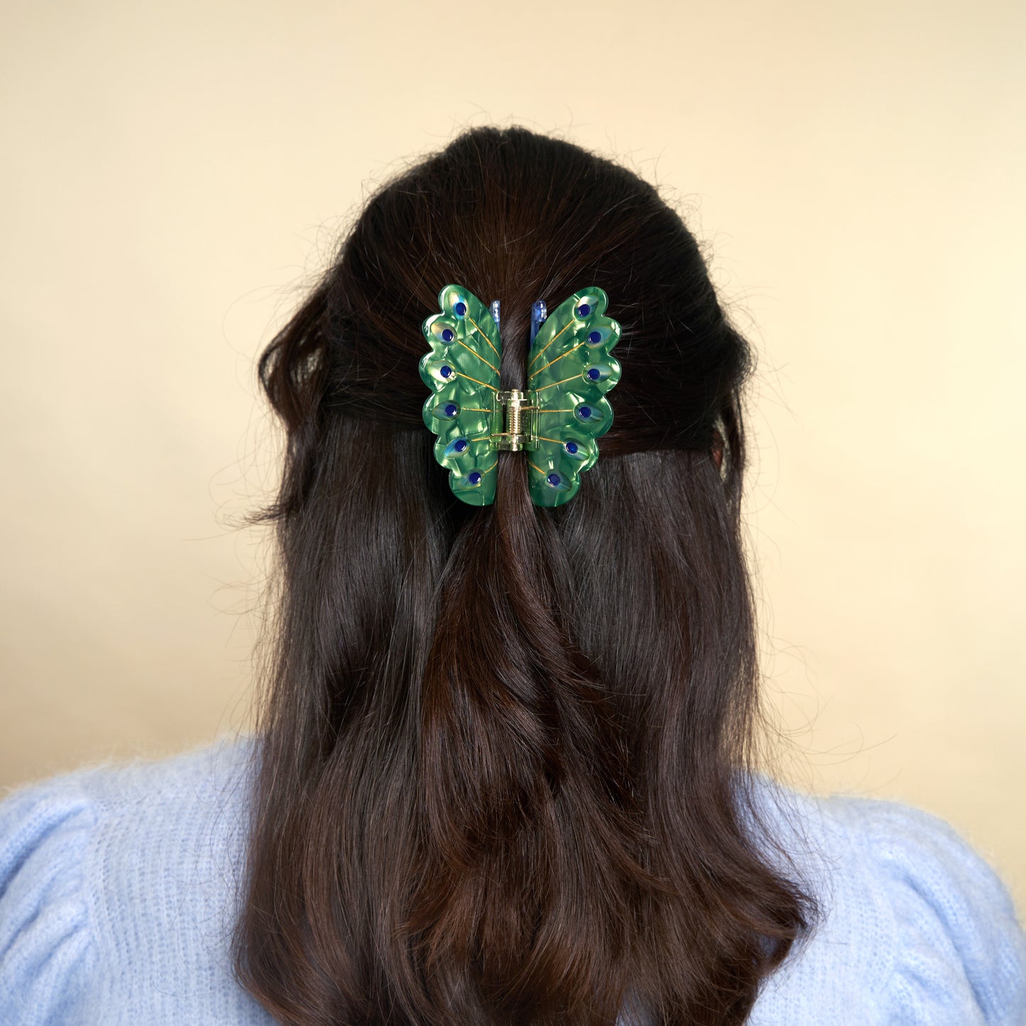 Peacock Hair Claw