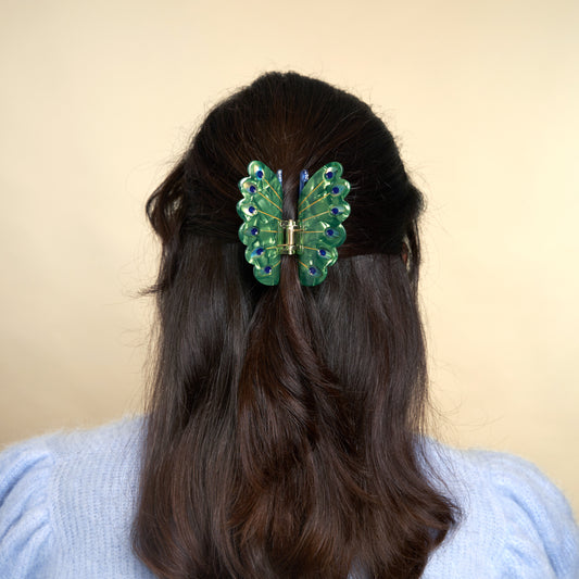 Pince à cheveux Paon