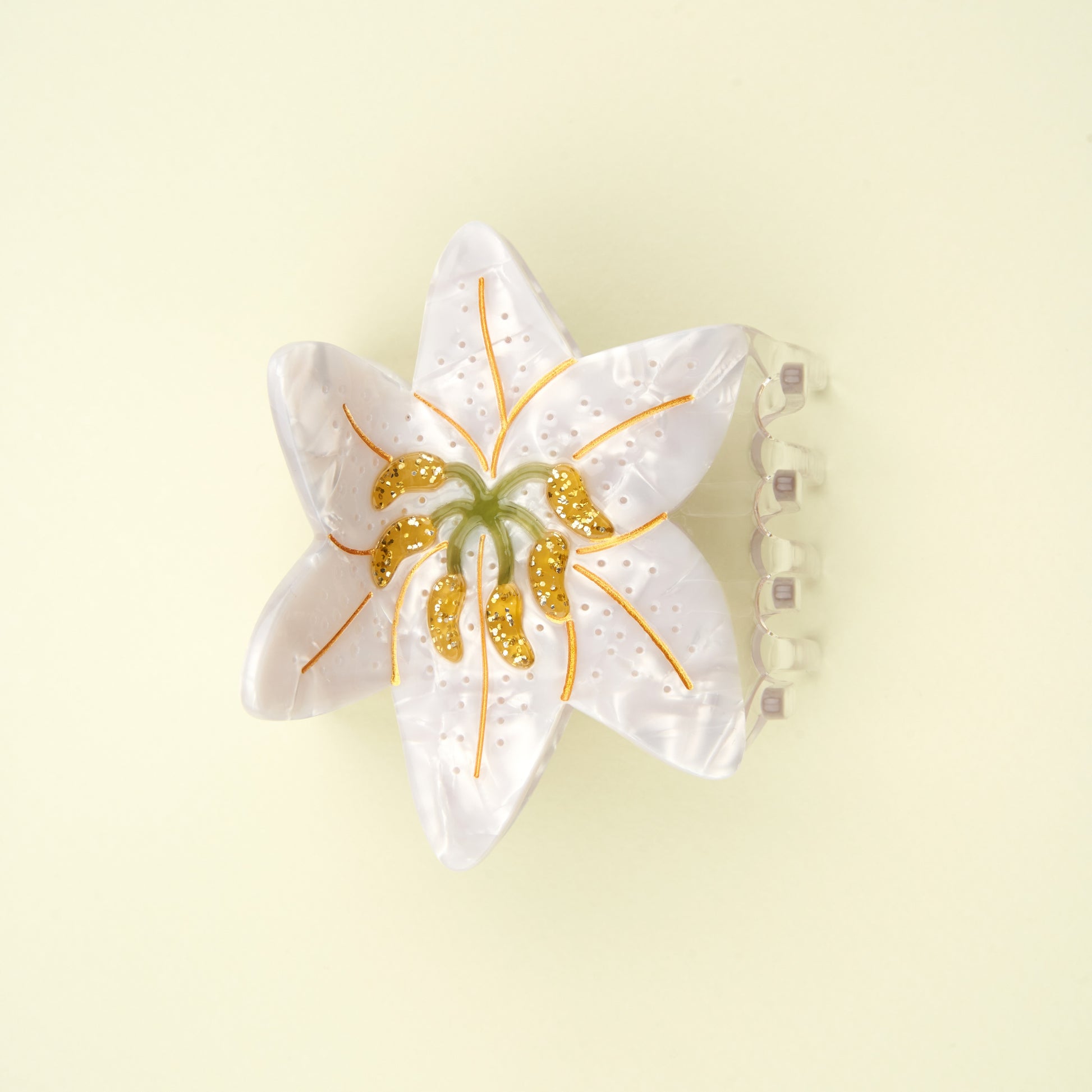 white lily flower hair clip Coucou Suzette Lilium Hair Claw