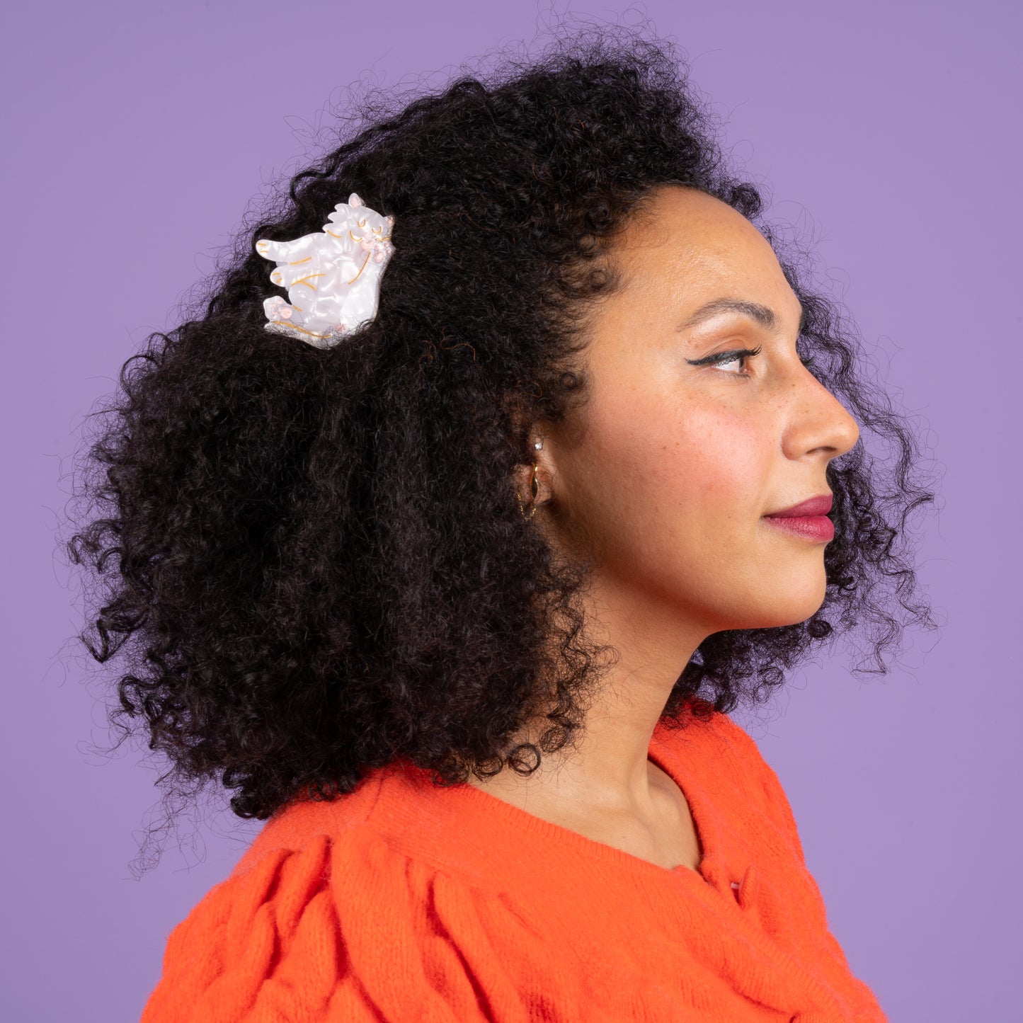 Pince à cheveux Chat Blanc