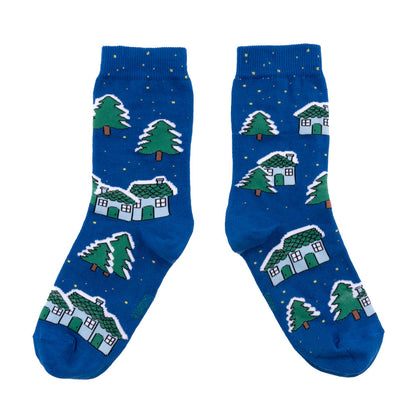 Snowy Town Socks