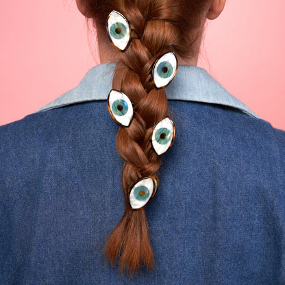 Mini pince à cheveux Oeil Bleu