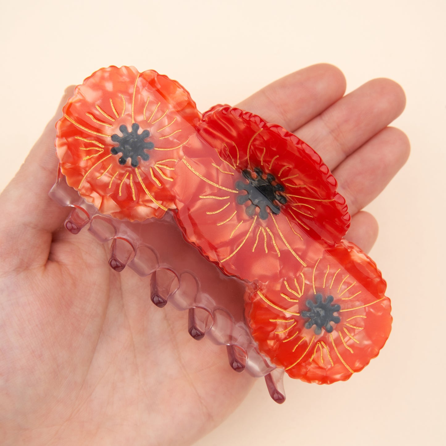 Pince à cheveux Trio Coquelicots