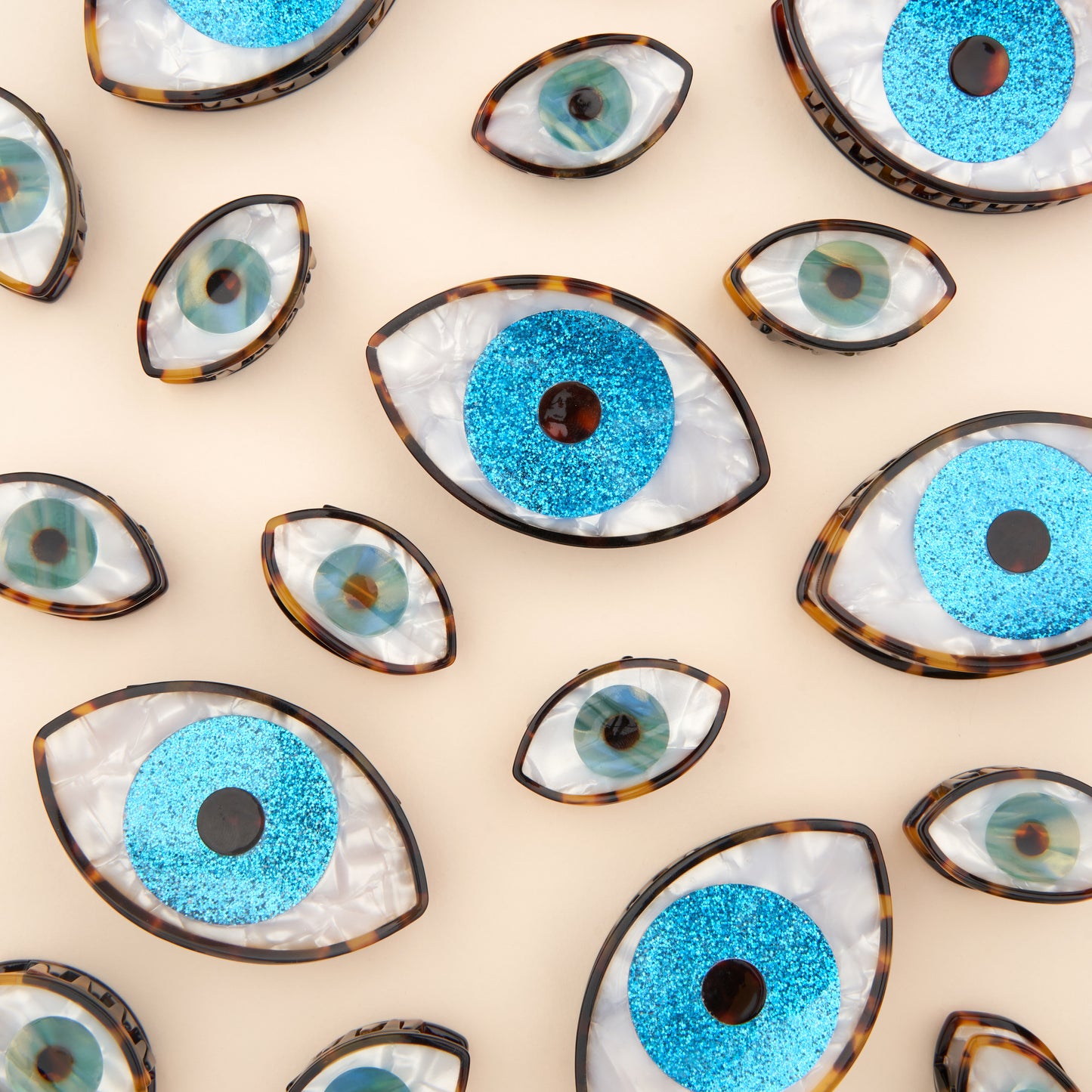 Mini pince à cheveux Oeil Bleu