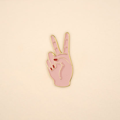 Peace Out Pin - White