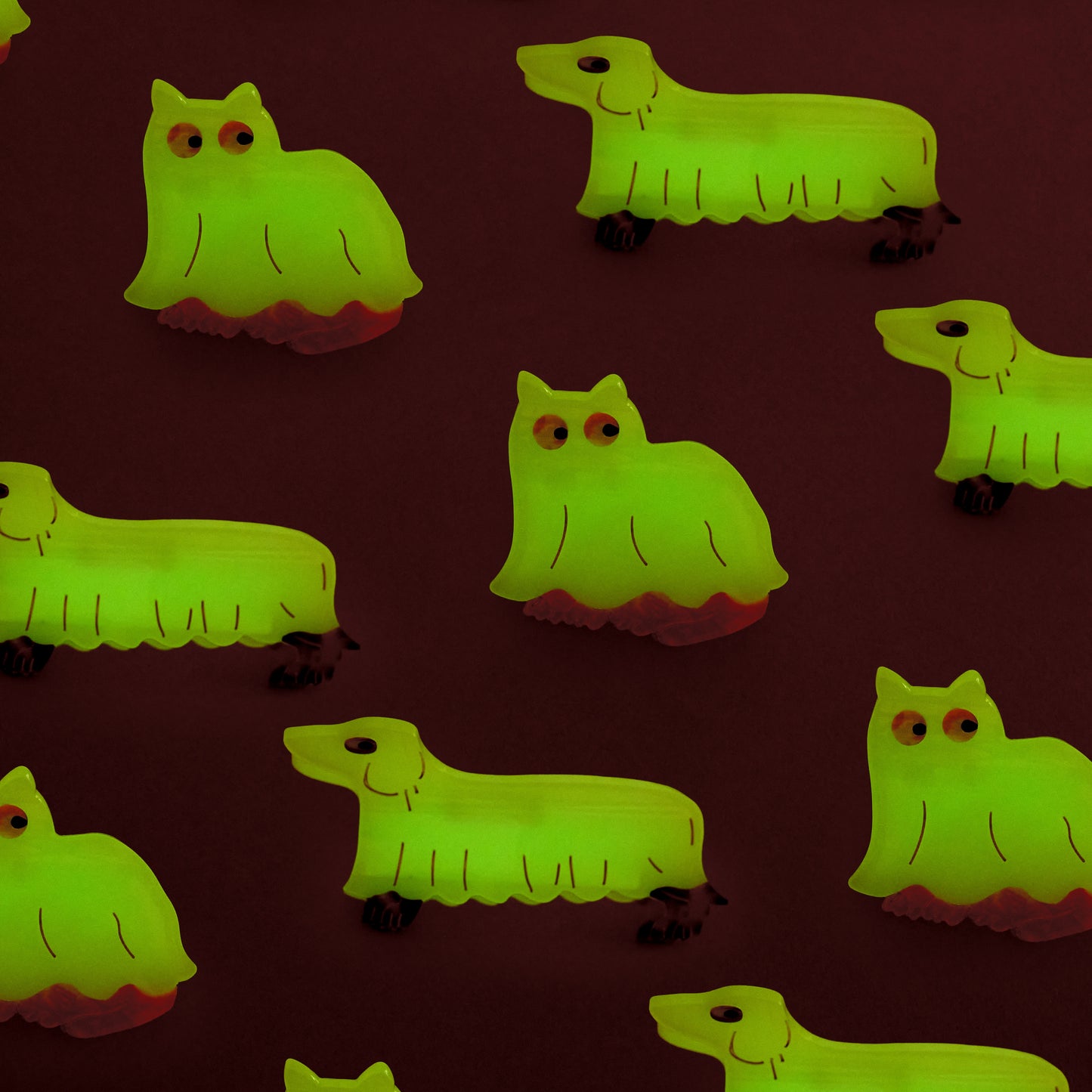 Pince à cheveux Teckel Fantôme