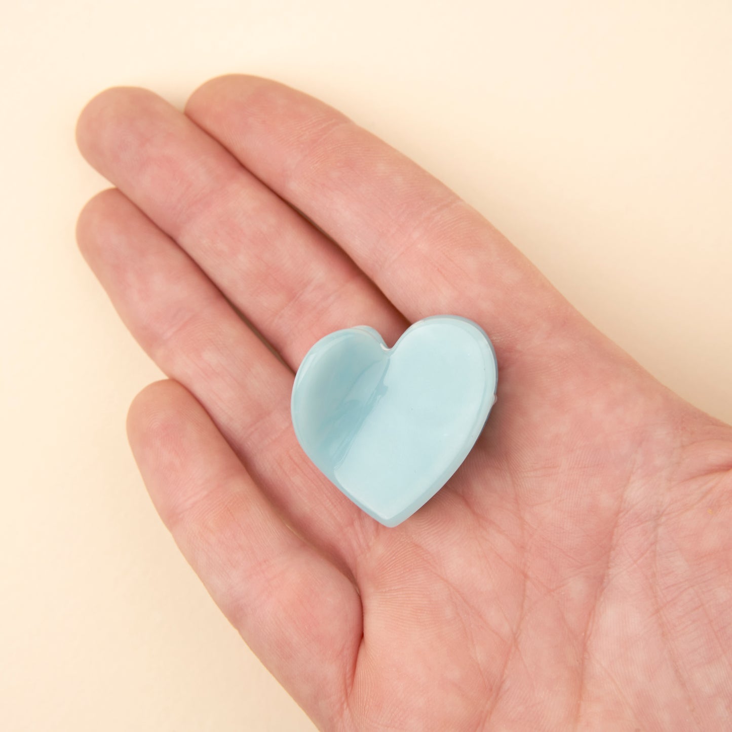 Mini pince à cheveux Coeur Bleu