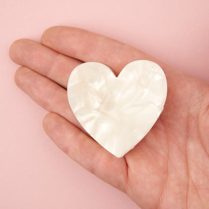 Pince à cheveux Coeur Blanc