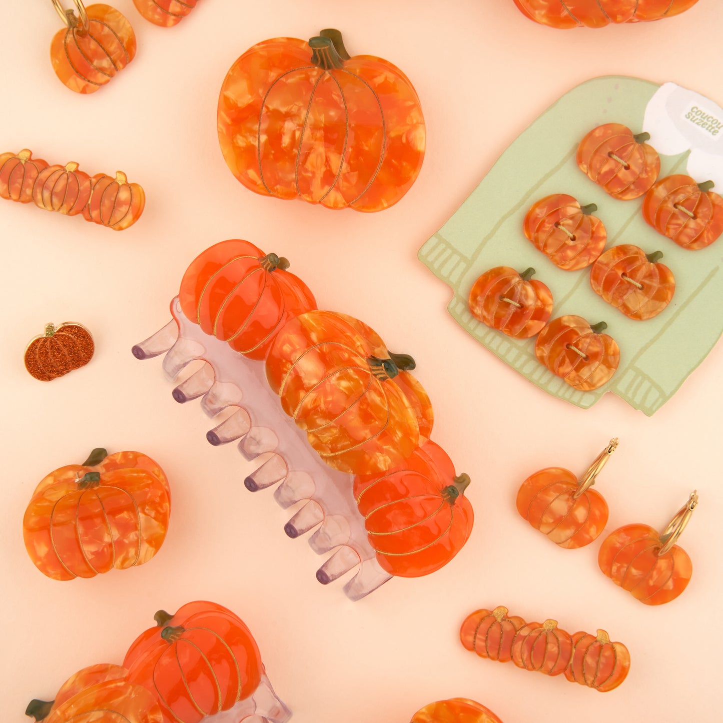 Grande pince à cheveux Citrouilles