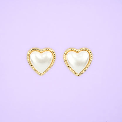 Pearl Heart Earrings