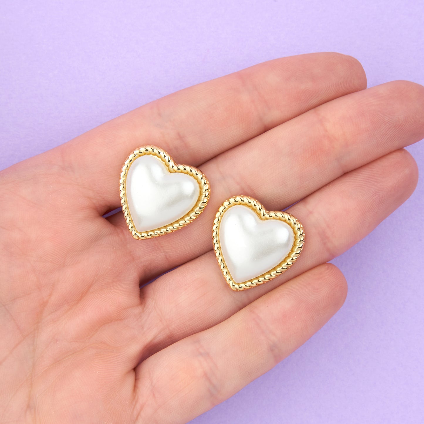 Pearl Heart Earrings