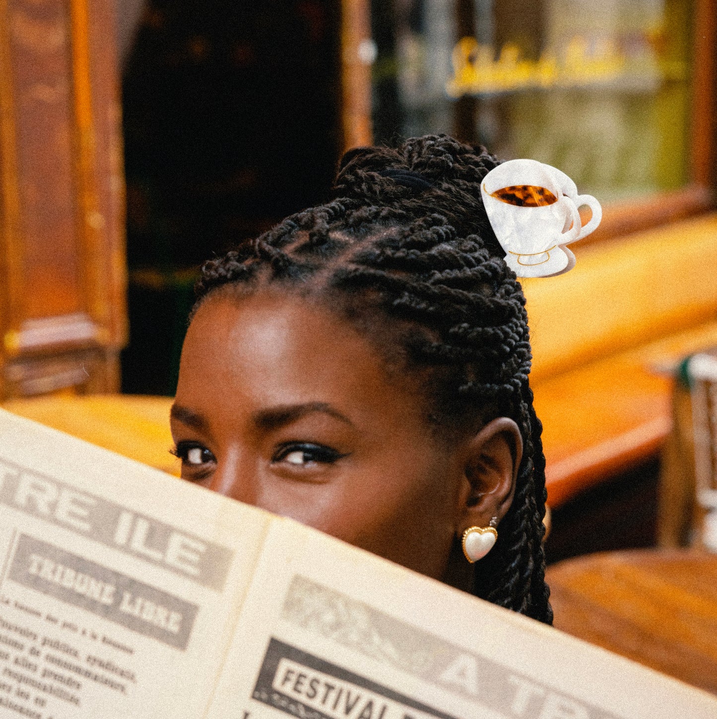 Pince à cheveux Café