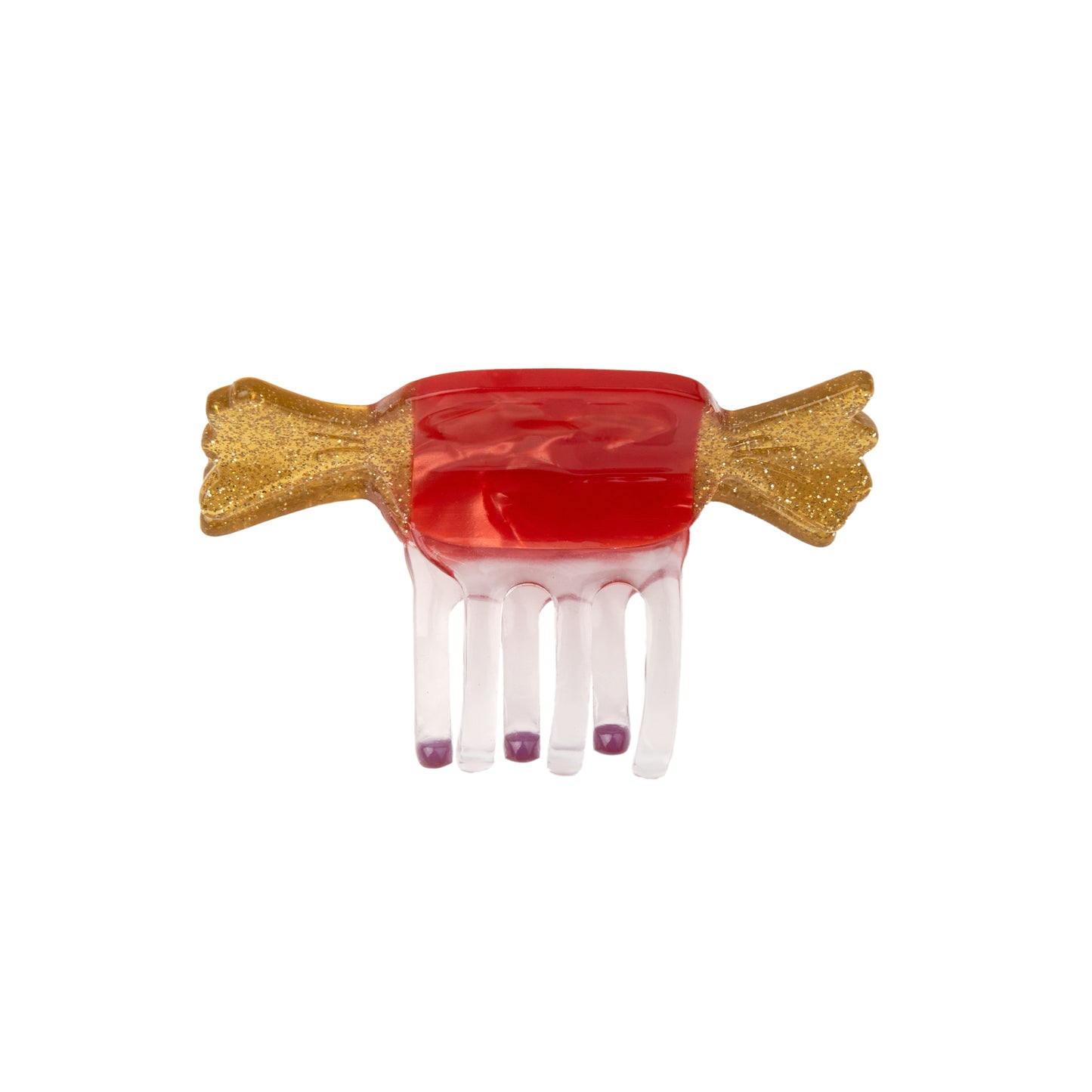 Red Christmas Candy Mini Hair Claw