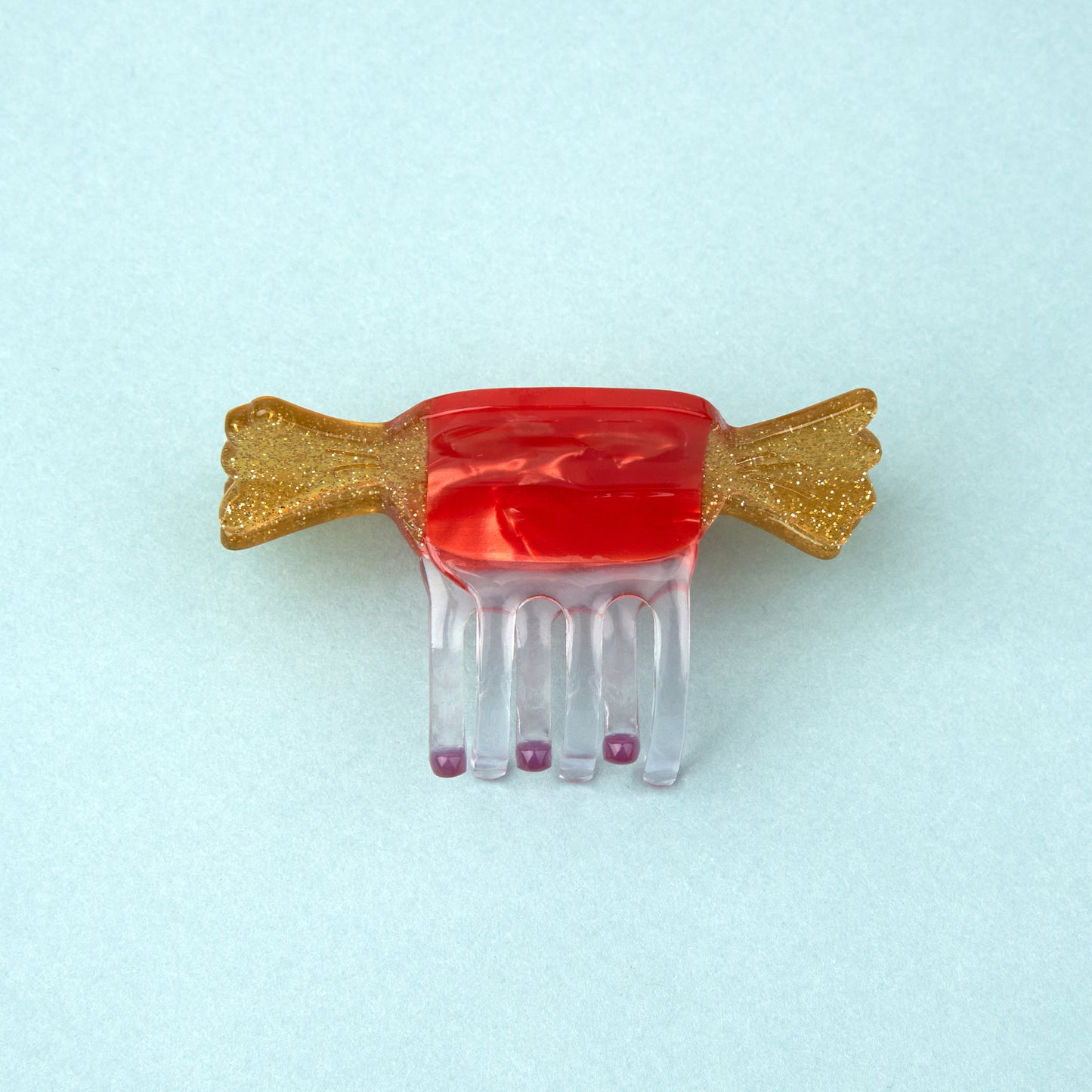 Red Christmas Candy Mini Hair Claw