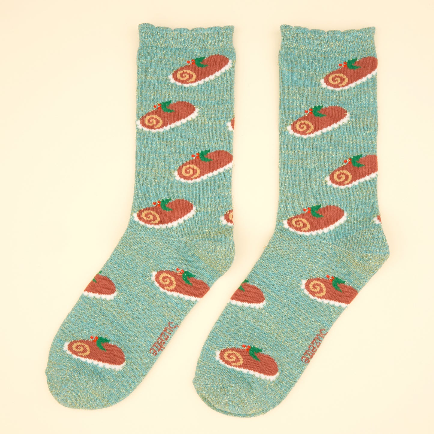 Christmas Log Cake Socks