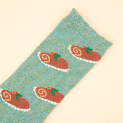 Christmas Log Cake Socks