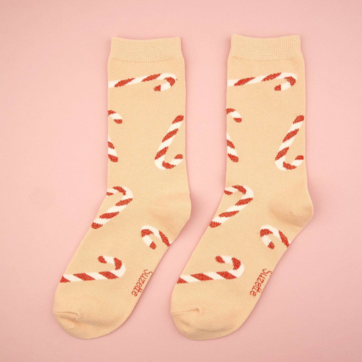 Candy Cane Glittery Socks