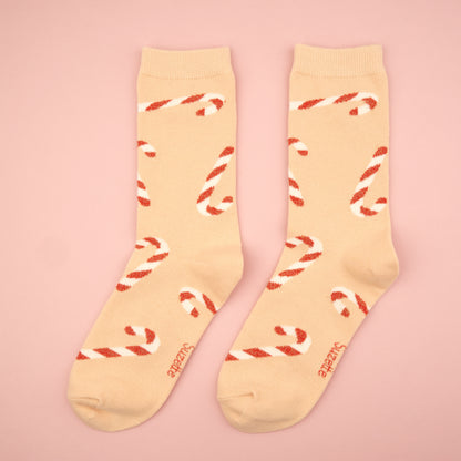 Candy Cane Glittery Socks