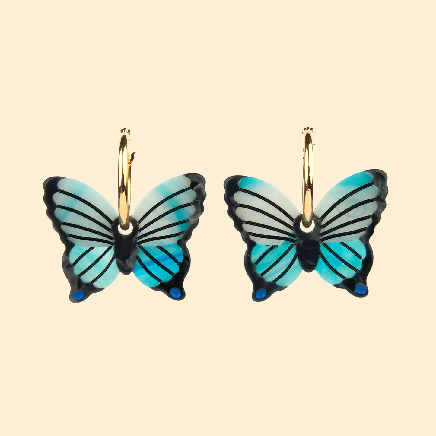 Boucles d'oreilles Papillon Bleu