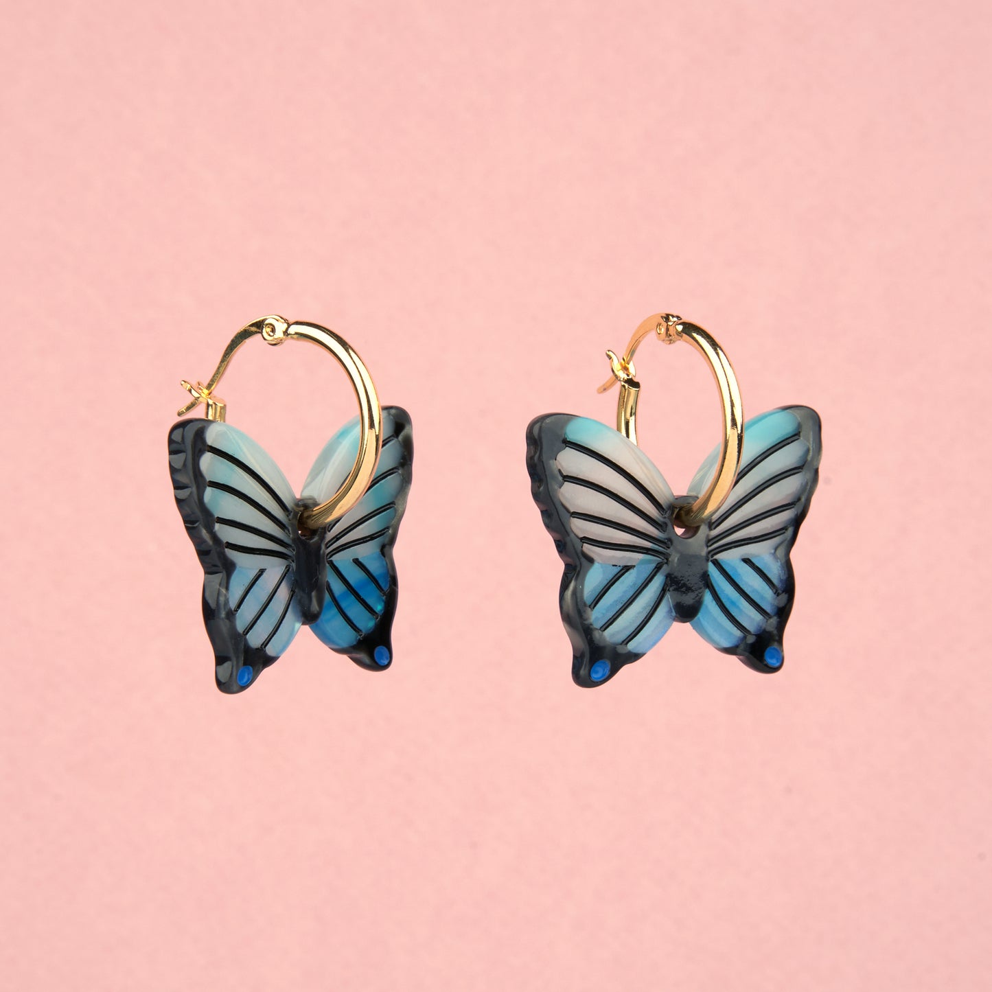 Boucles d'oreilles Papillon Bleu