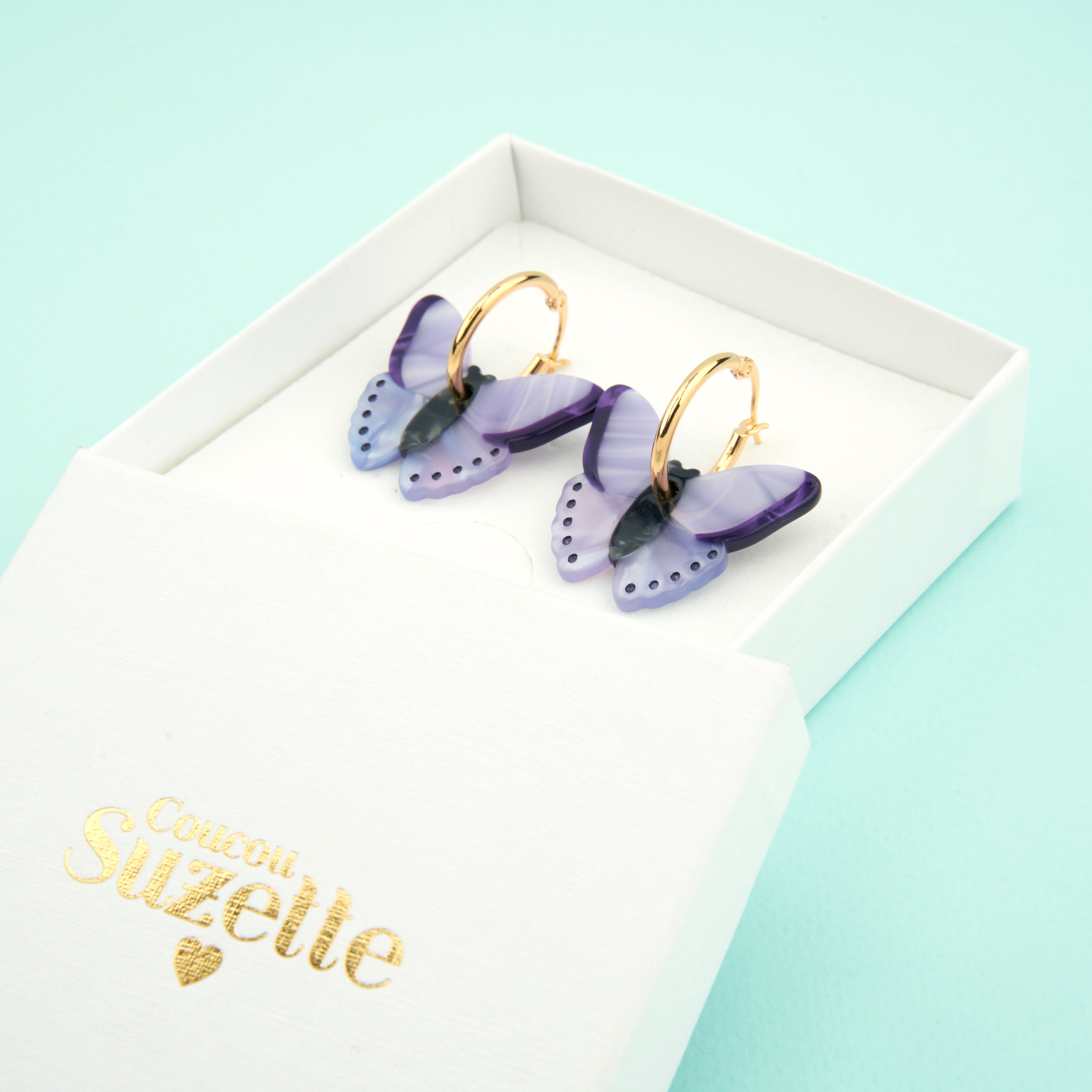 Clips Papillon Strassés Pour écouteurs – Accessoire Déco Amovible Et Facile à Clipser (violet)