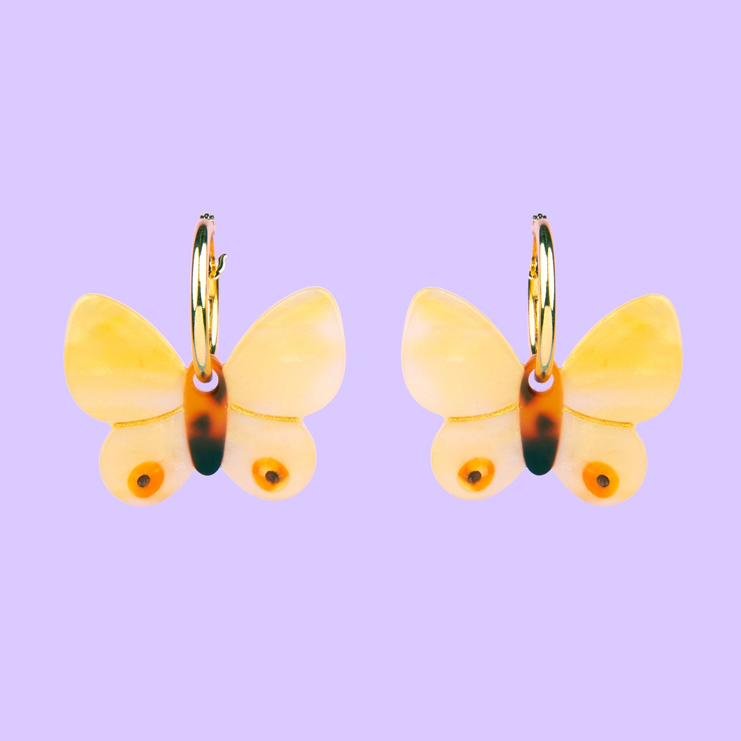Boucles d'oreilles Papillon Jaune