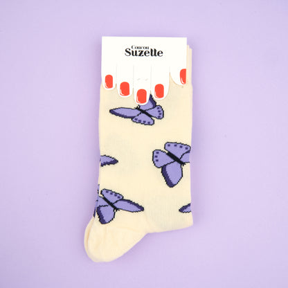 Purple Butterfly Socks