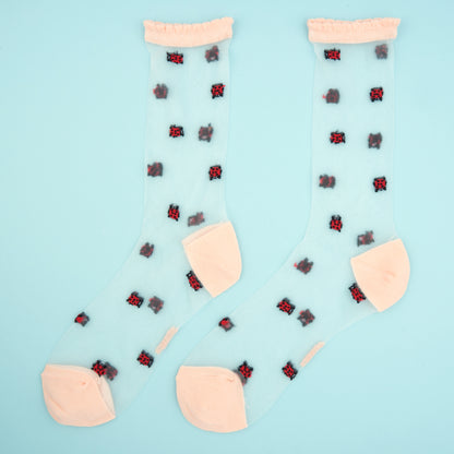 Ladybug Sheer Socks