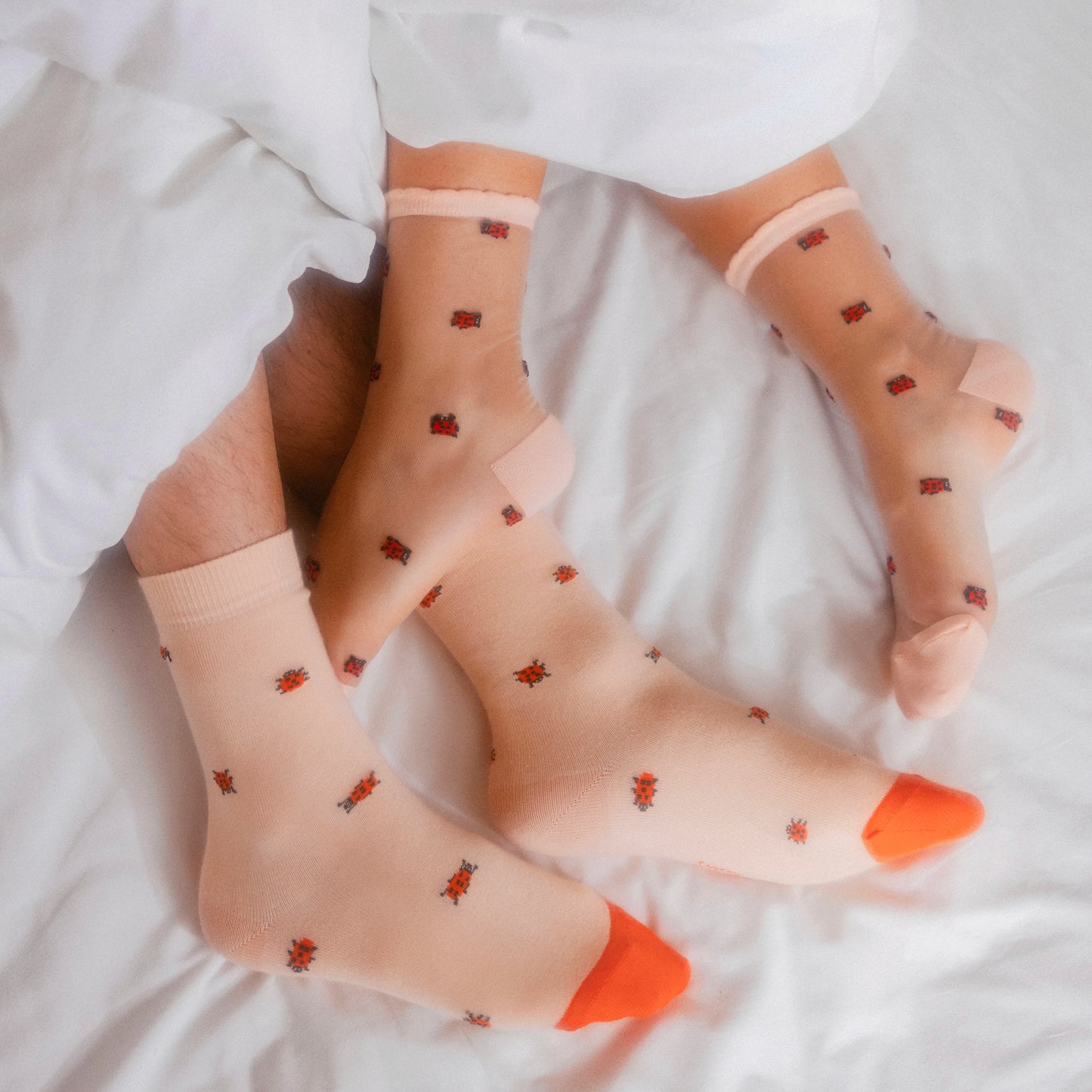 Ladybug Sheer Socks
