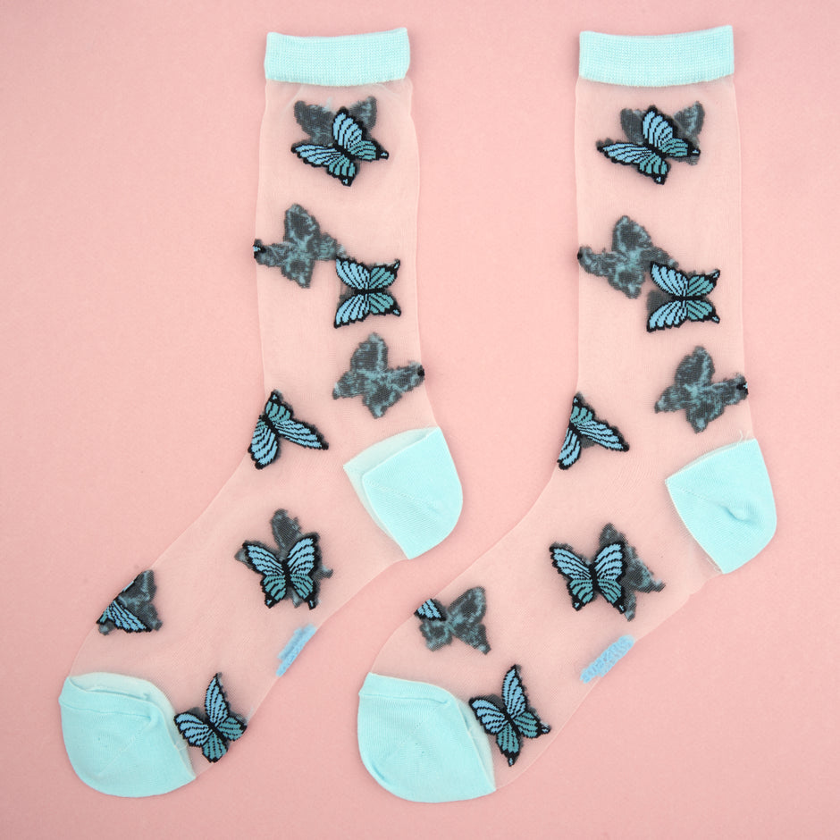 Chaussettes Habillées Homme NEOFAN - Nylon Noir Transparent Motif - Taille 39-42