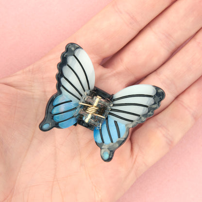 Mini pince à cheveux Papillon Bleu