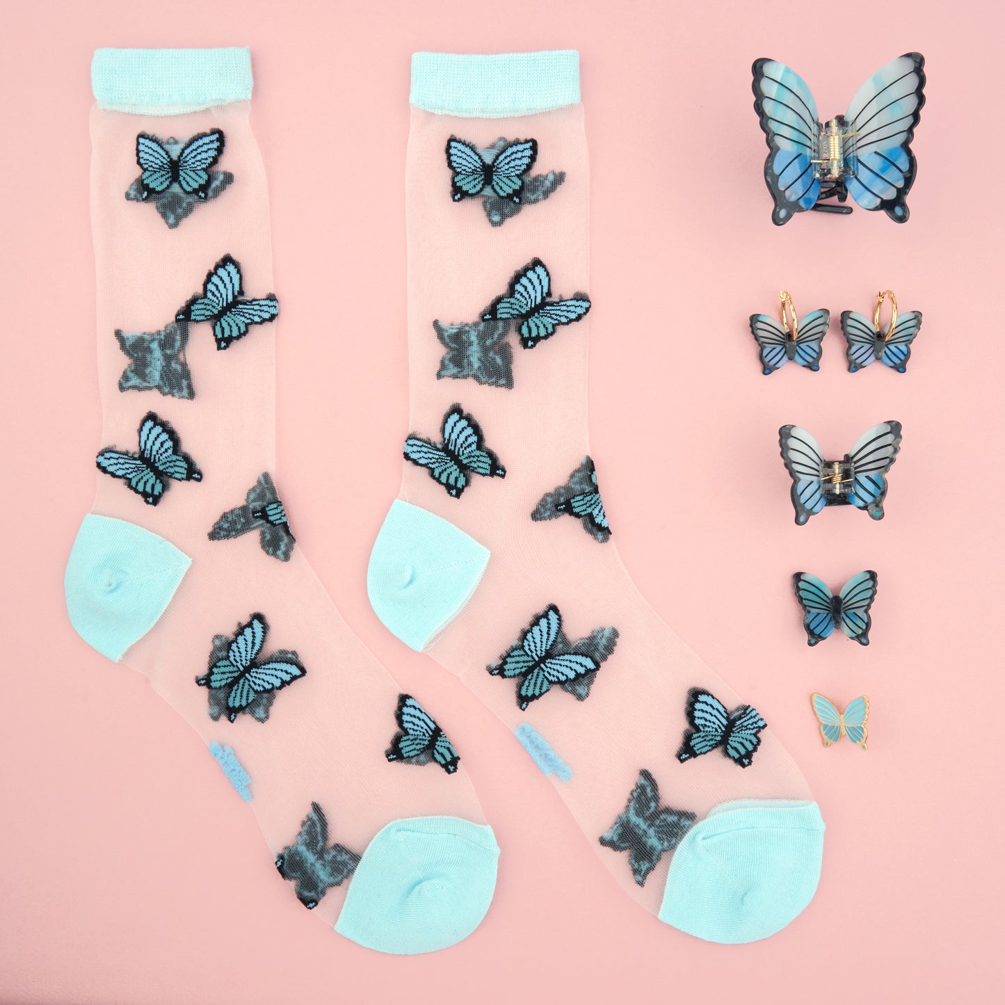 Boucles d'oreilles Papillon Bleu