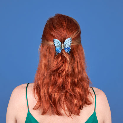 Pince à cheveux Papillon Bleu