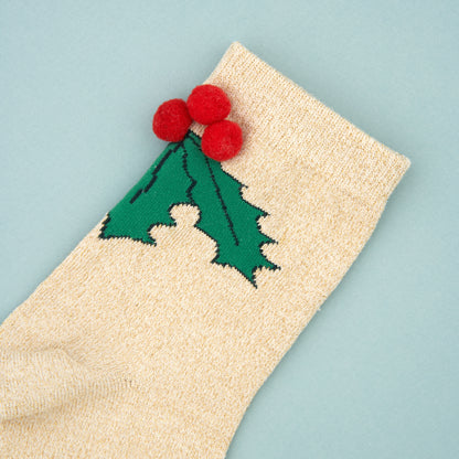 Chaussettes Houx à Pompons