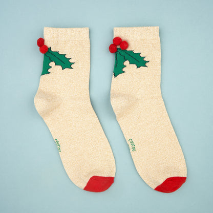 Chaussettes Houx à Pompons