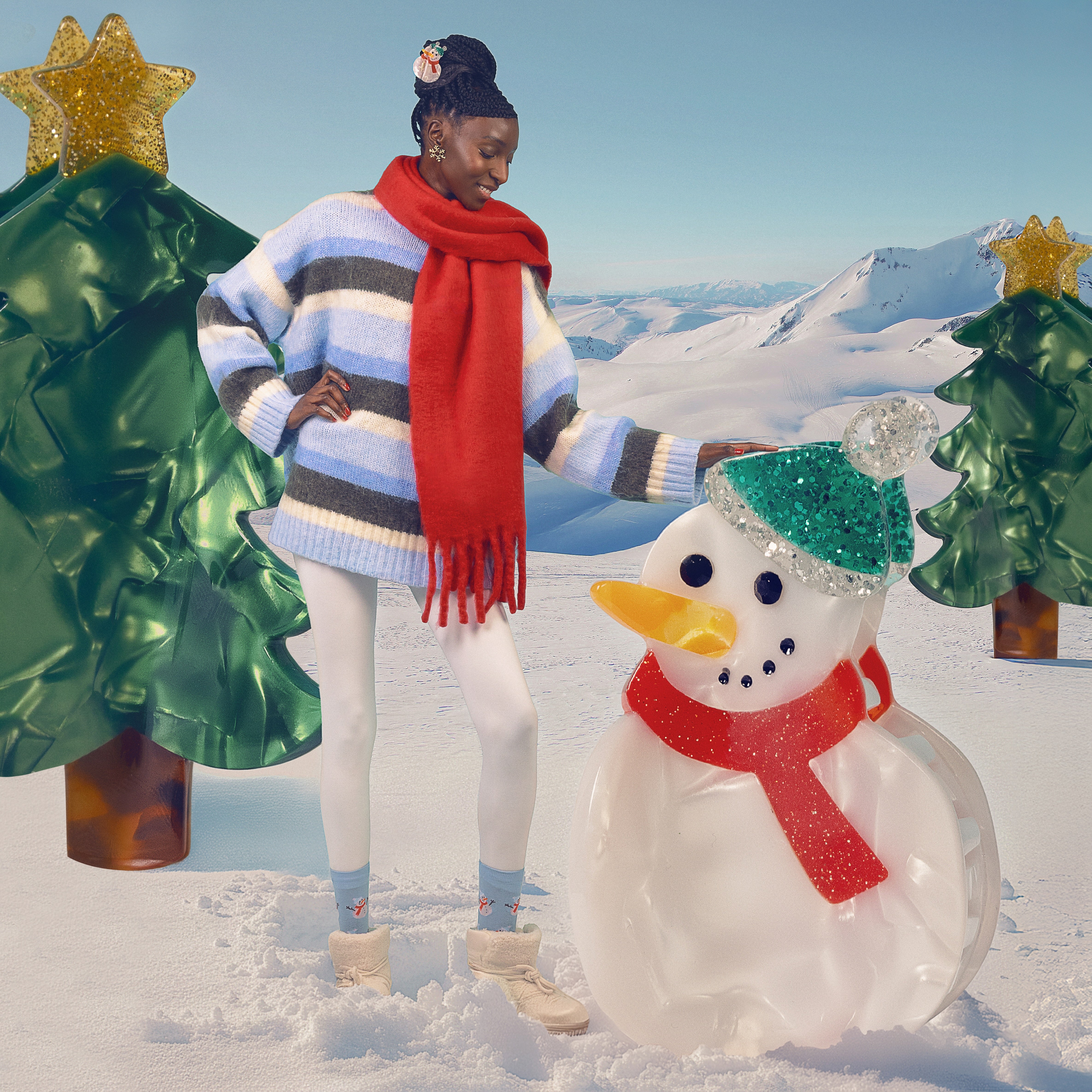 Snowman Hair Claw - Christmas Holiday Accessory | Coucou Suzette