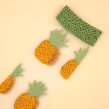 Chaussettes transparentes Ananas