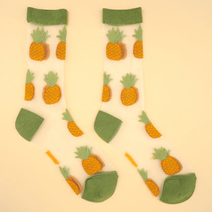 Chaussettes transparentes Ananas