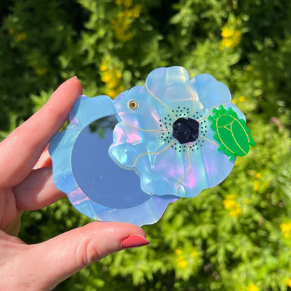 Blue Flower Mirror