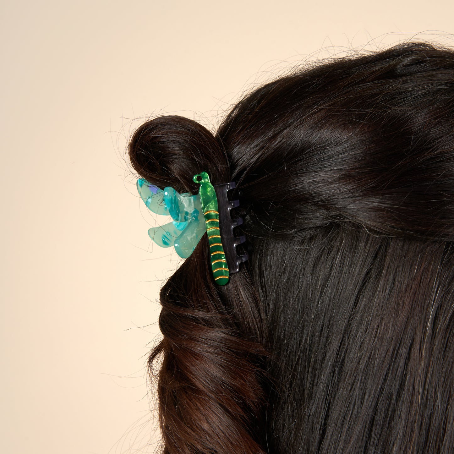 Green Dragonfly Hair Claw