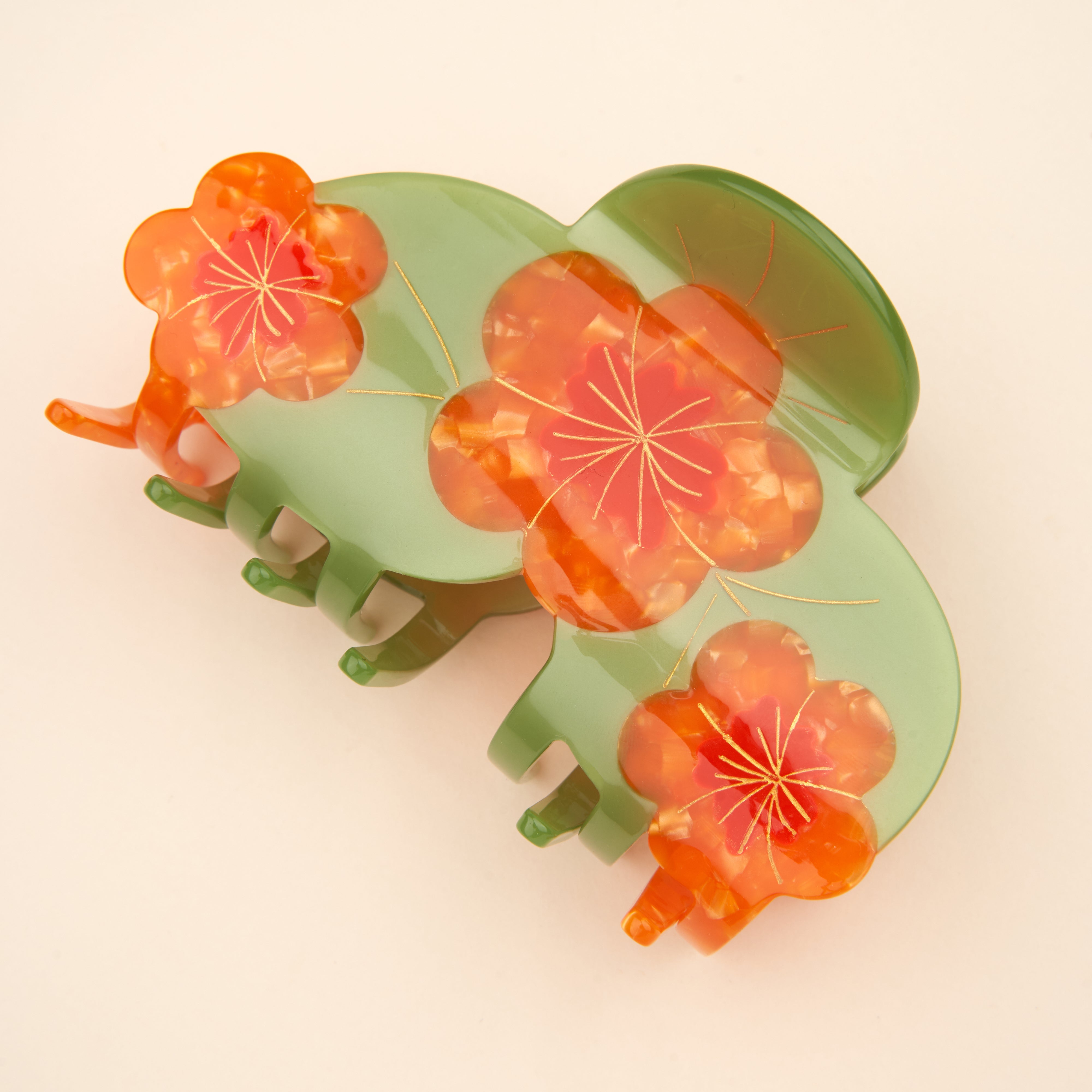 Nasturtium Hair Claw - large orange hair clip | Coucou Suzette
