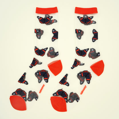 Black Butterfly Sheer Socks