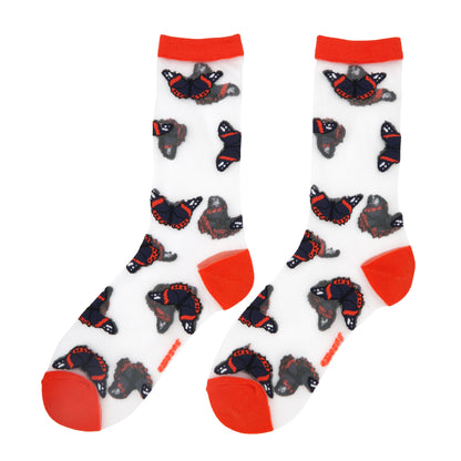 Black Butterfly Sheer Socks