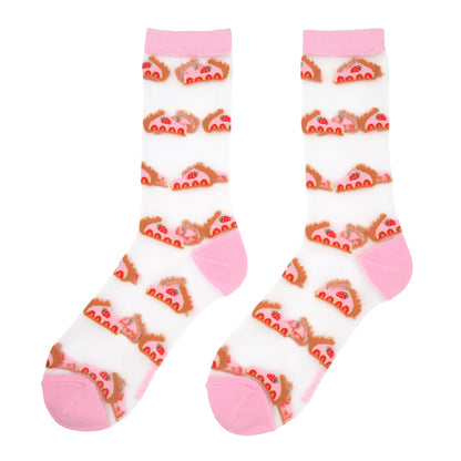 Chaussettes transparentes Tarte aux fraises