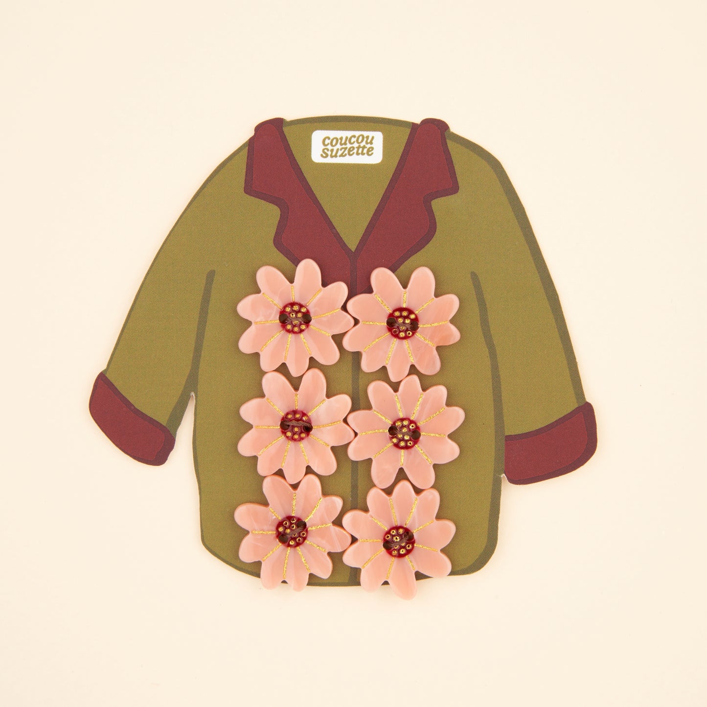 Kit Boutons Fleur rose