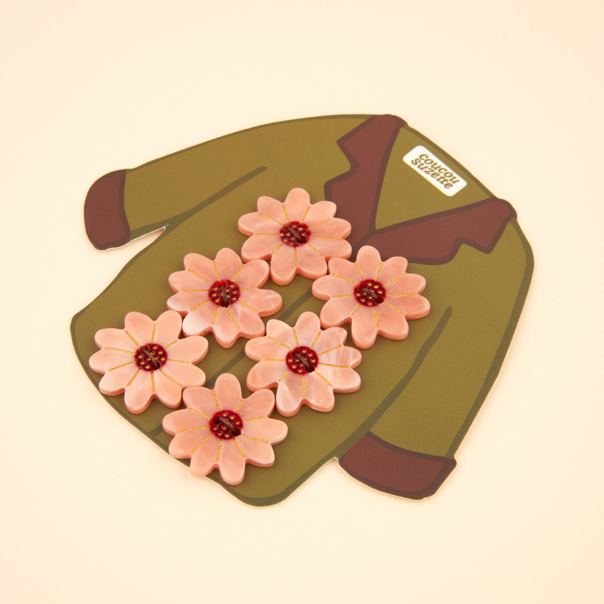 Kit Boutons Fleur rose