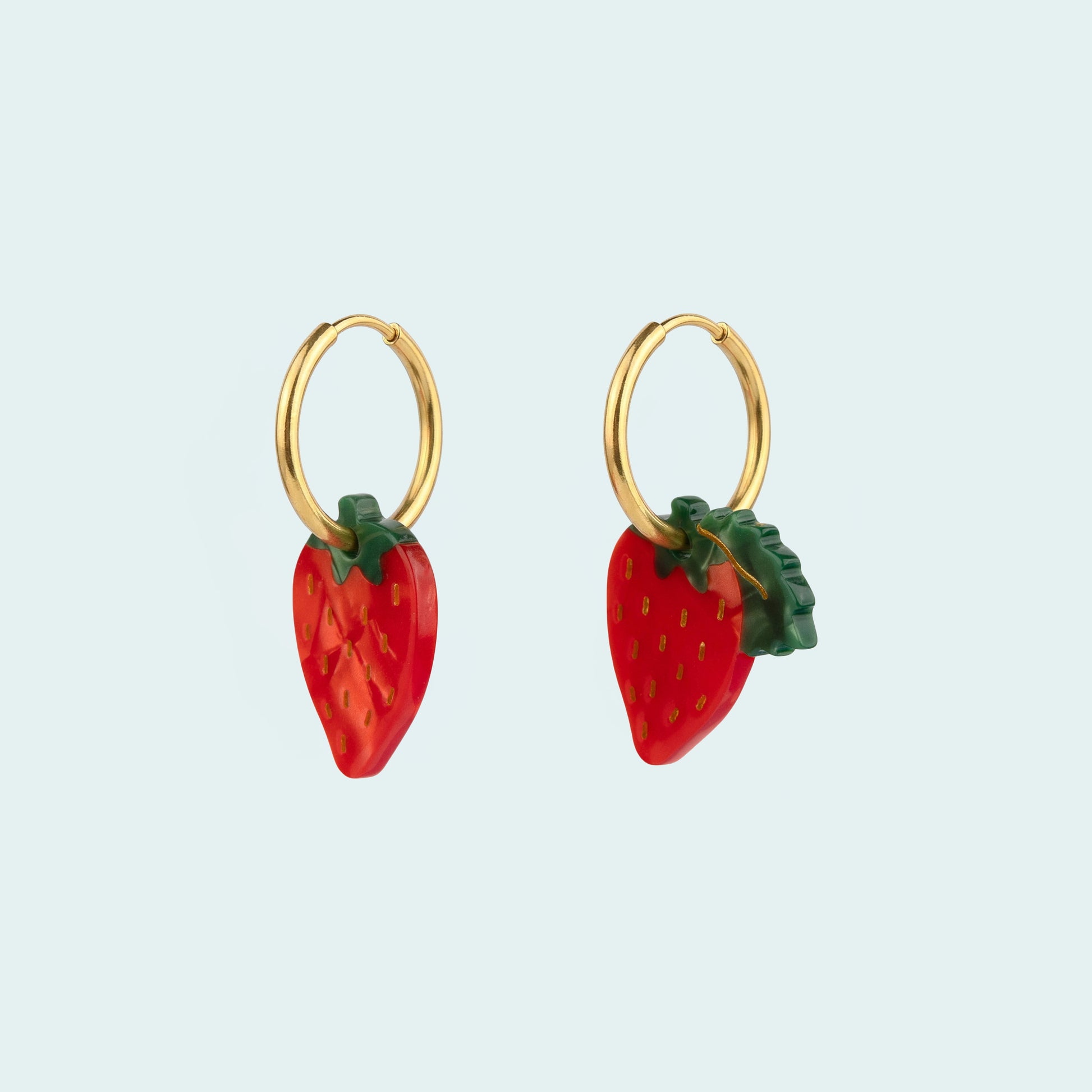 Broche épingle fraise acier inoxydable émail 0525011 Broche épingle fraise acier inoxydable émail 0525011