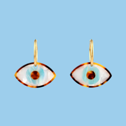 Boucles d'oreilles Oeil - Bleu